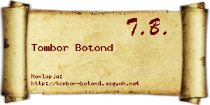 Tombor Botond névjegykártya